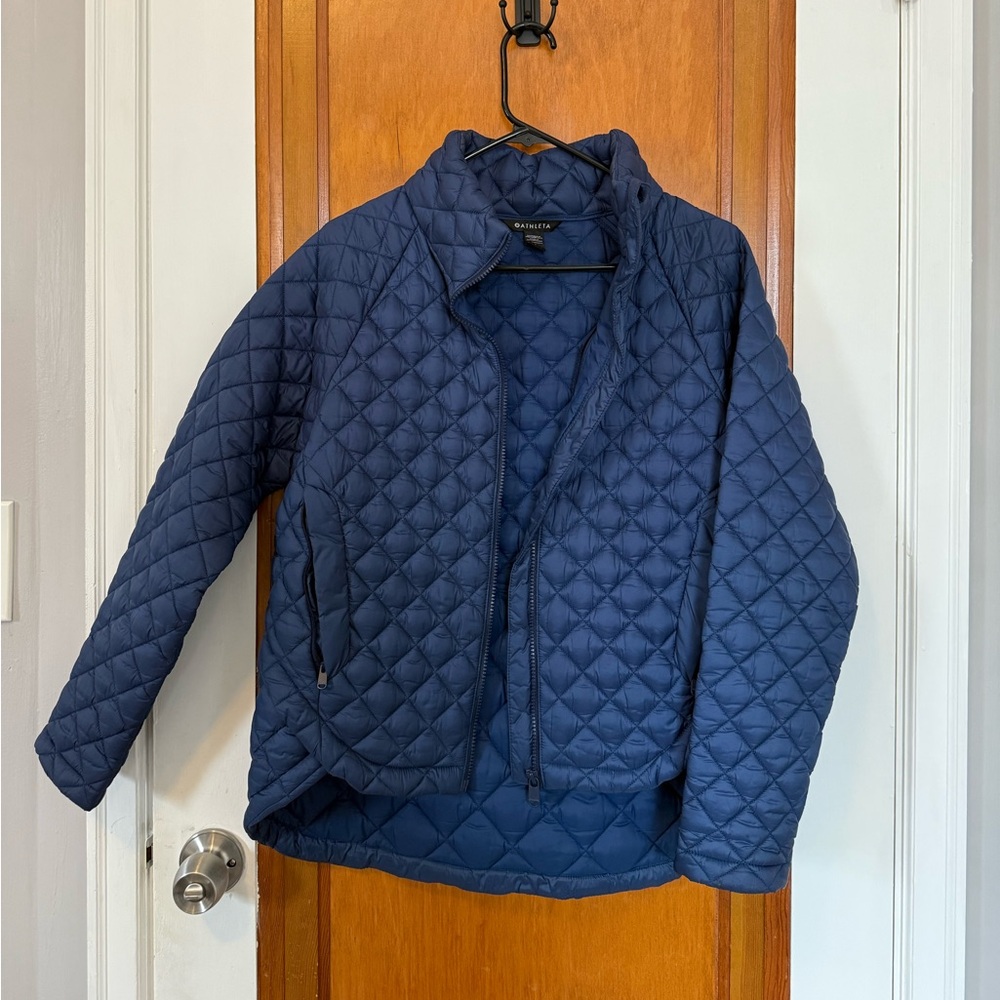 Athleta Navy Down Quilted Jacket